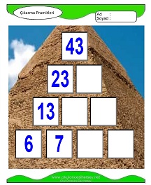 Çıkarma Pramidi Çalışma Sayfaları